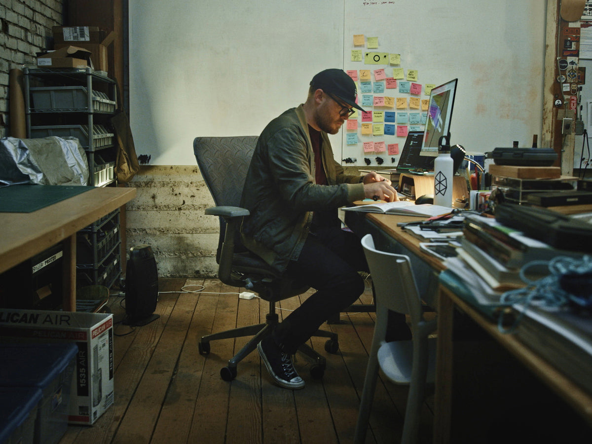 Founder Ryan Coulter at his desk in Portland.