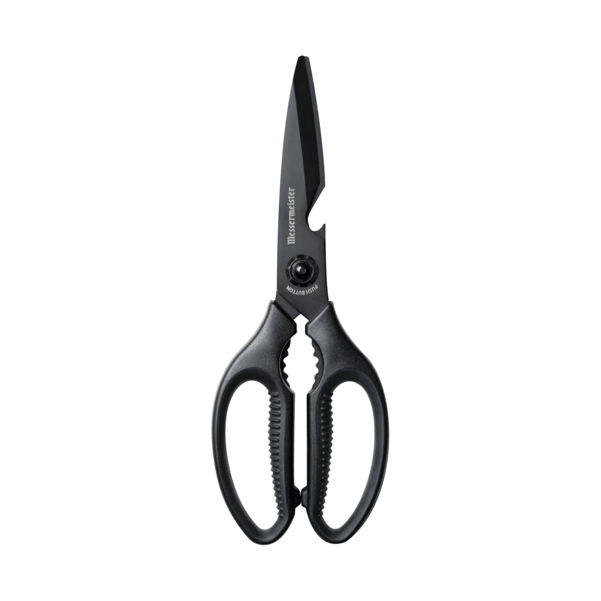 Messermeister black titanium-coated push-button multi shears