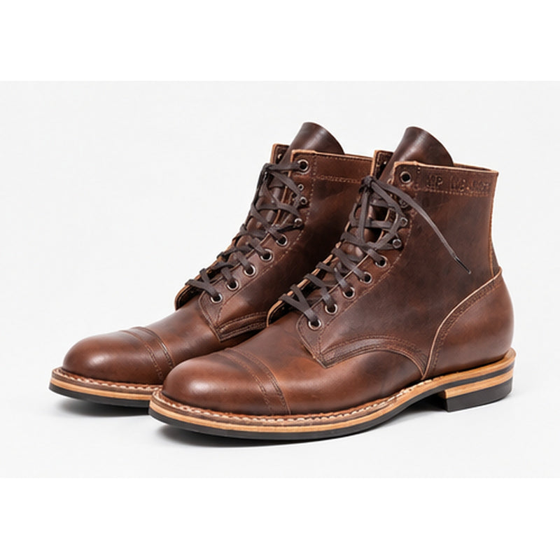 Sherman Toe Cap Boot | Dainite Sole - in Brown Chromexcel