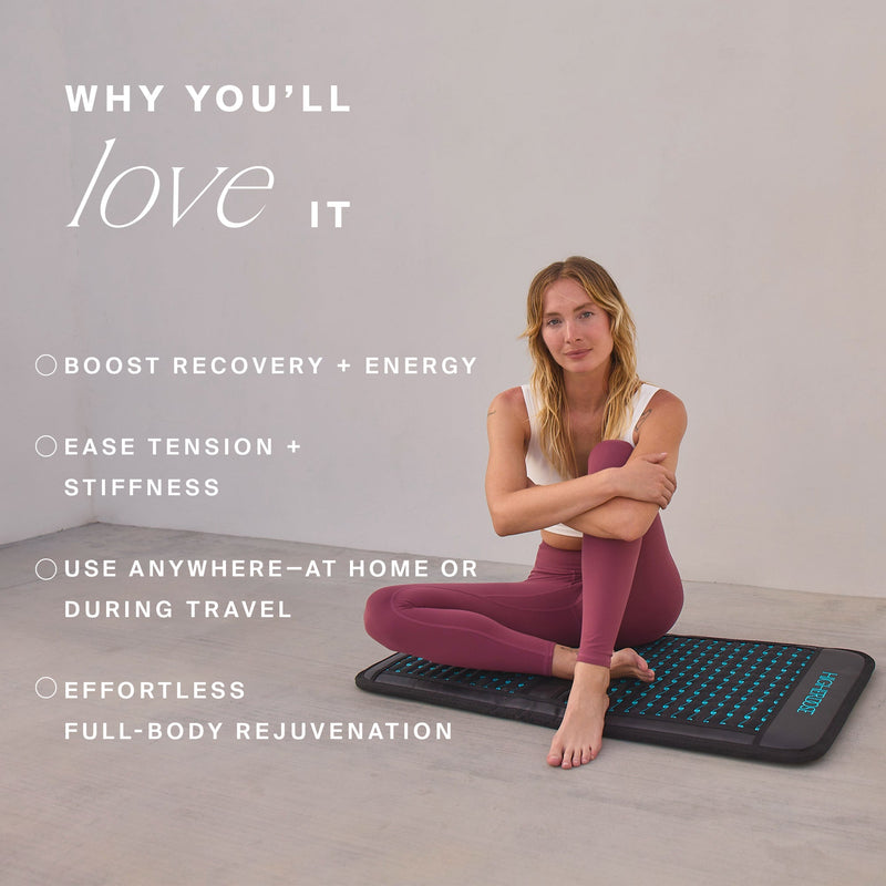 Infrared PEMF Go Mat | Portable Recovery Mat | Black with Turquoise Pattern