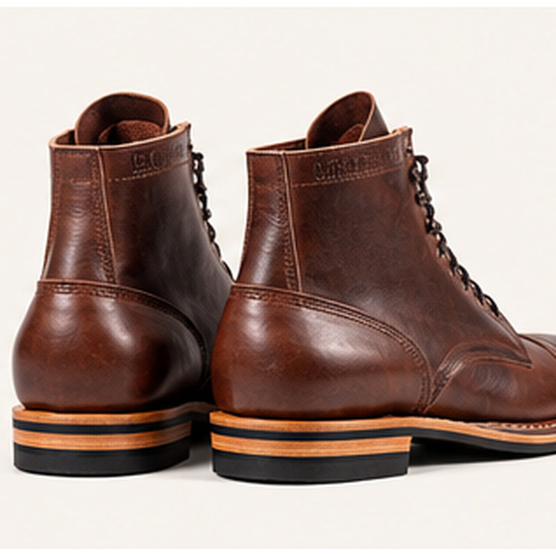 Sherman Toe Cap Boot | Dainite Sole - in Brown Chromexcel