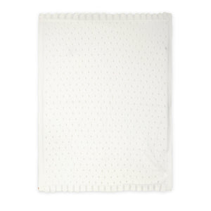 Dove White Classic Pointelle Knit Baby Blanket | Organic Cotton