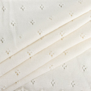 Dove White Classic Pointelle Knit Baby Blanket | Organic Cotton