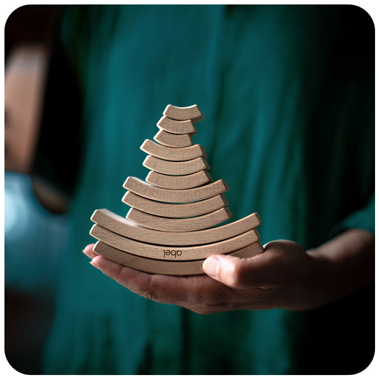 Abel Golden Ratio blocks stacked in hand