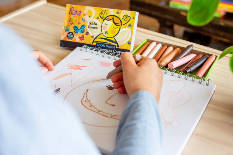 Filana Organic Beeswax Crayons | 12 Skin Tone Colors | Stick Format