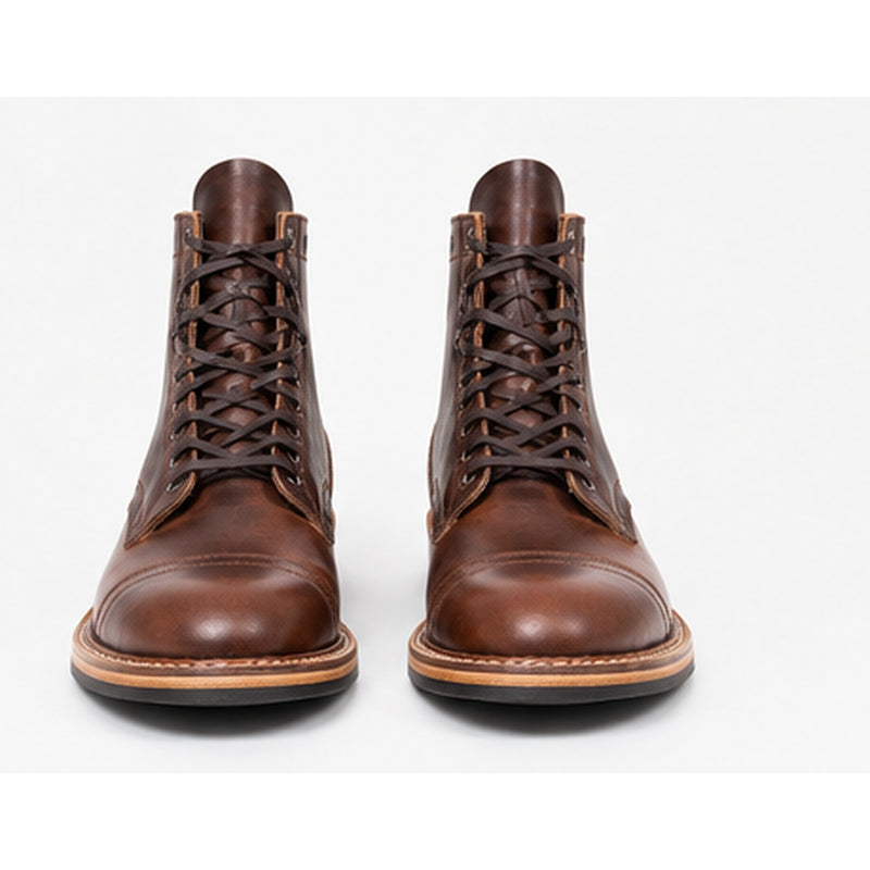 Sherman Toe Cap Boot | Dainite Sole - in Brown Chromexcel