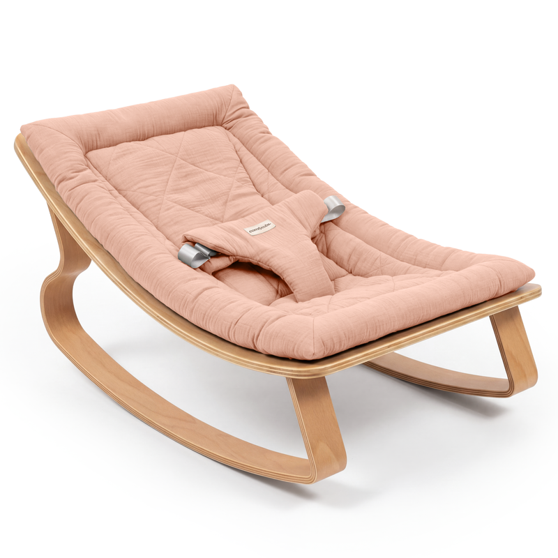 Baby Rocker For Ages 0-24 Months | Beech & Eucalyptus | Removable Muslin Cushion