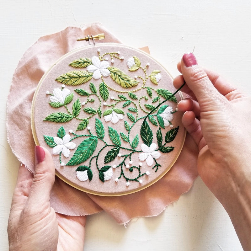 Blissful Blooms | Beginner Embroidery Kit | 5" Hoop
