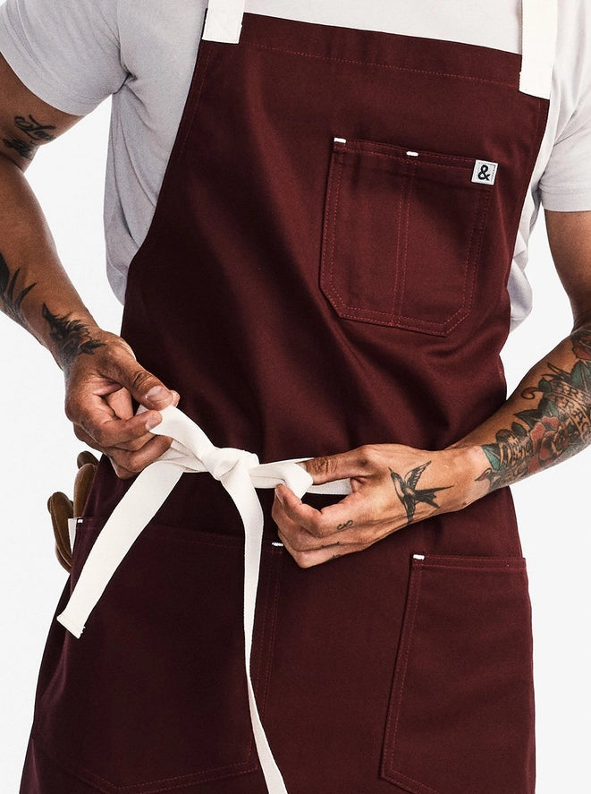 The All Day Crossback Apron - House Red