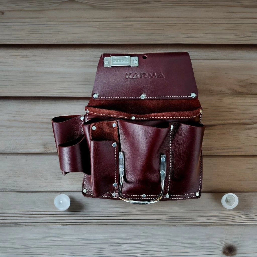 Karma 10-Pocket Oil Drywall Tool Pouch with Hammer Loop