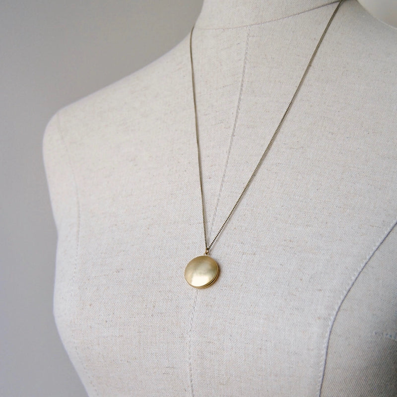 Brass Locket | 24" Chain