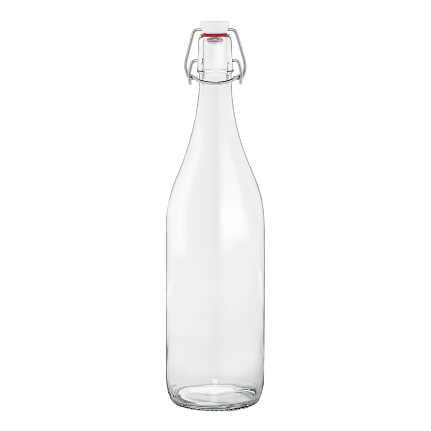 1L French Glass Swing Top Bottle w/ Airtight Hinged Stopper