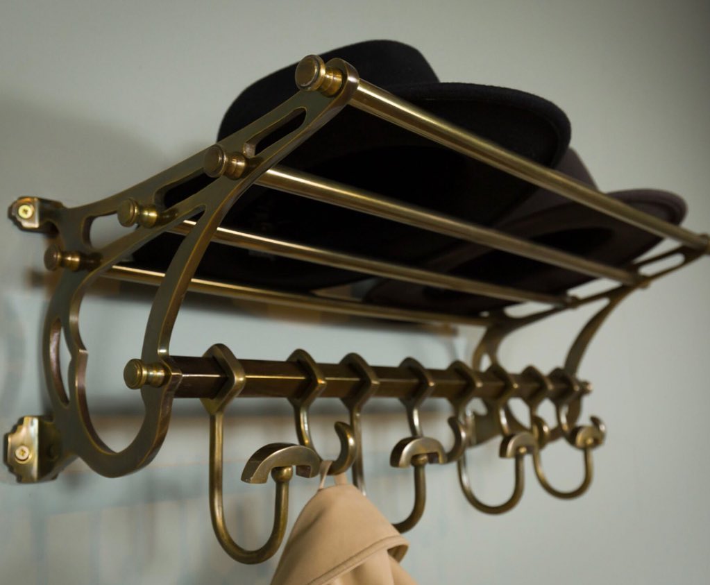 French Coatrack/Luggage Rack/Train Wall Mounted Rack
