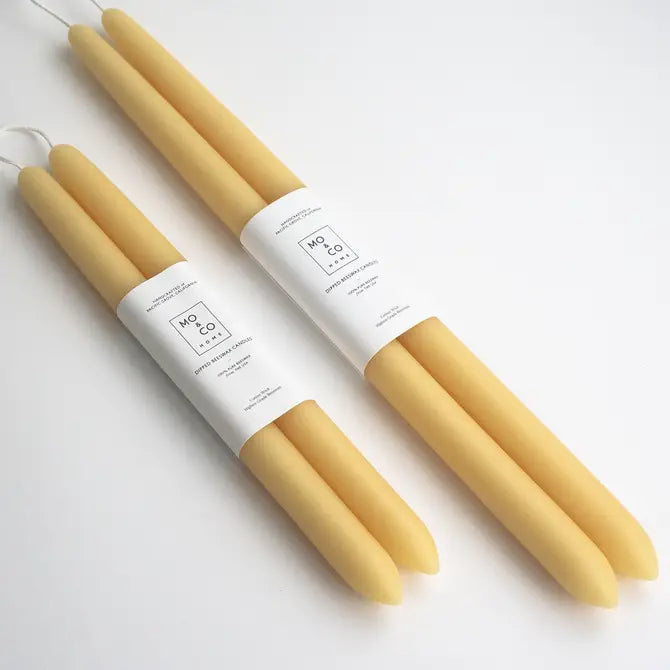 100% Beeswax Dipped Taper Candles | All Natural, Handmade