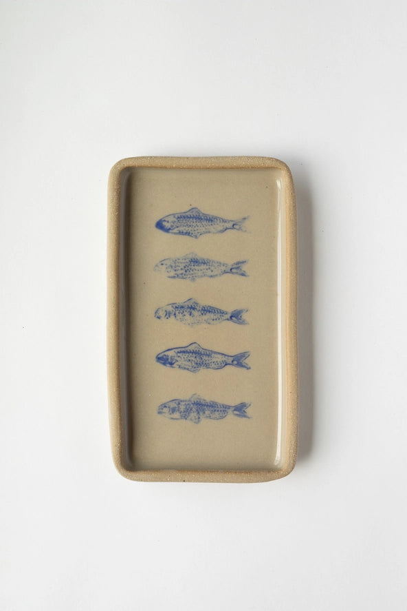 Blue Sardine Handmade Ceramic Tray