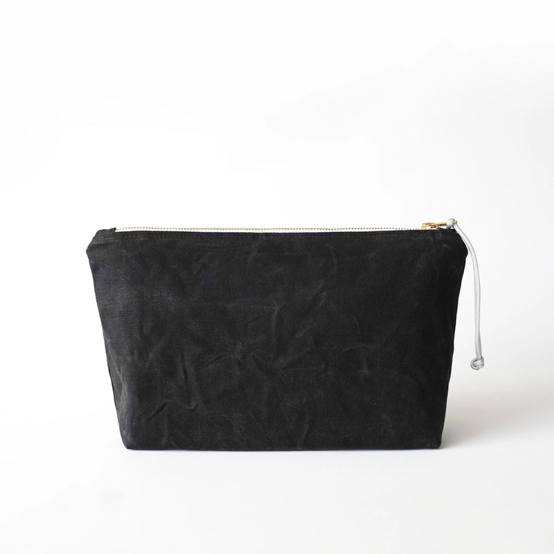 Waxed Canvas Cosmetic Bag — Large