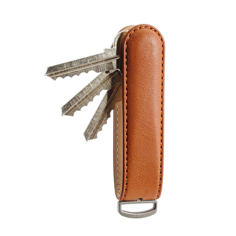 Men’s Keychain | Tan Italian Leather | Marine Grade Steel