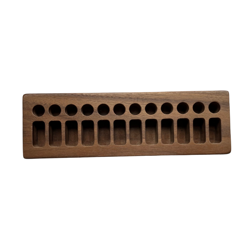 Walnut Crayon Holder | 12 Stick + 12 Block | Handcrafted