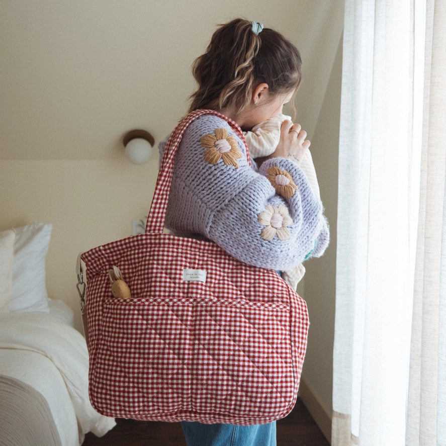 Organic Cotton Diaper Bag - Gingham Collection