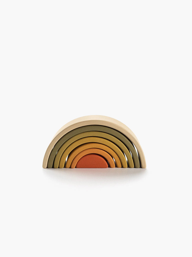 Wooden Rainbow Stacking Arches | Flower Meadow | 6.8" Mini