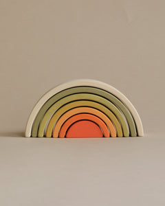 Wooden Rainbow Stacking Arches | Flower Meadow | 6.8" Mini