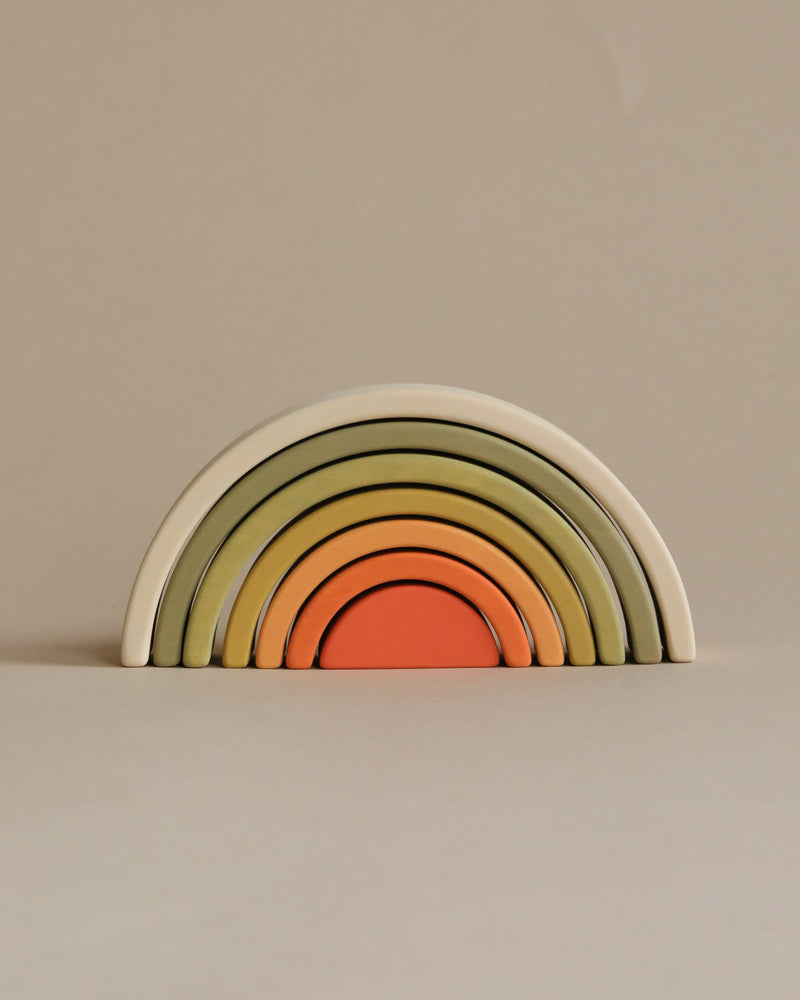 Wooden Rainbow Stacking Arches | Flower Meadow | 6.8" Mini