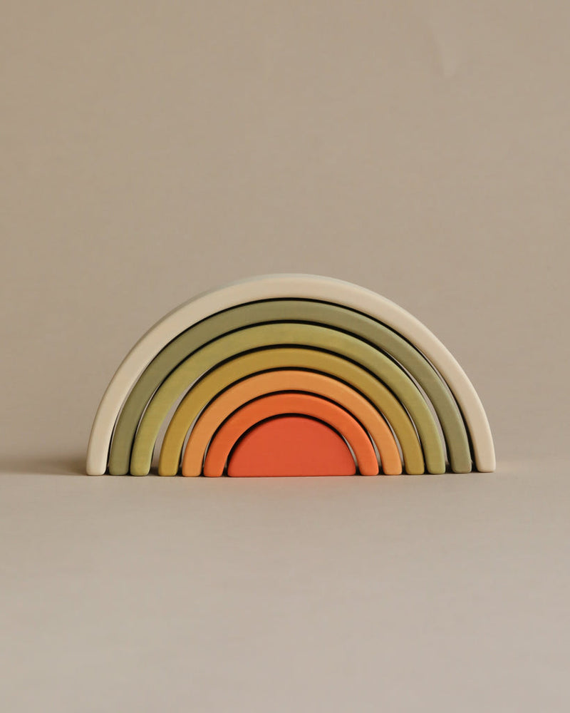 Wooden Rainbow Stacking Arches | Flower Meadow | 6.8" Mini