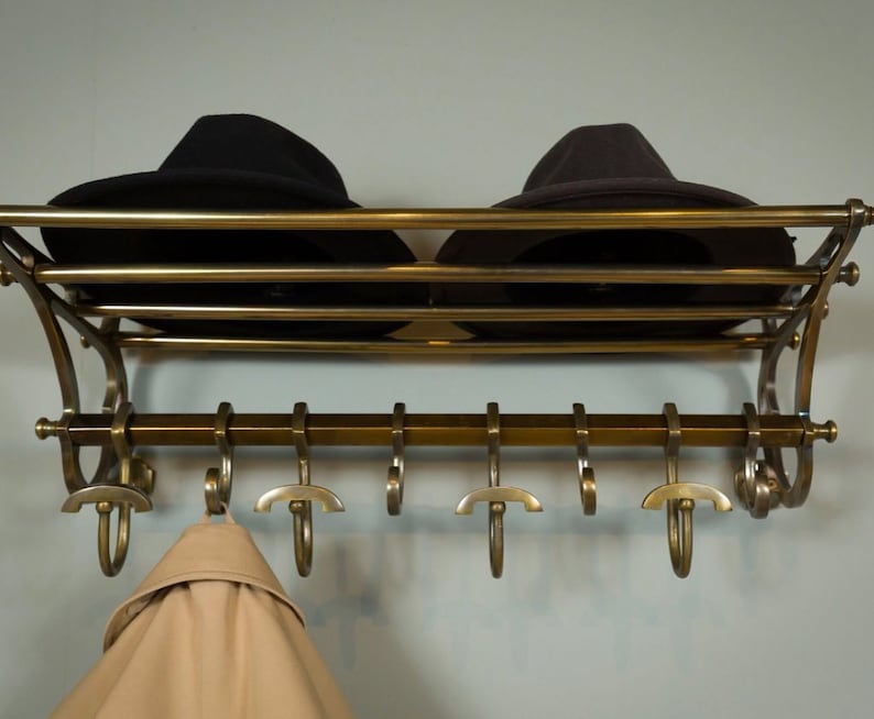 French Coatrack/Luggage Rack/Train Wall Mounted Rack