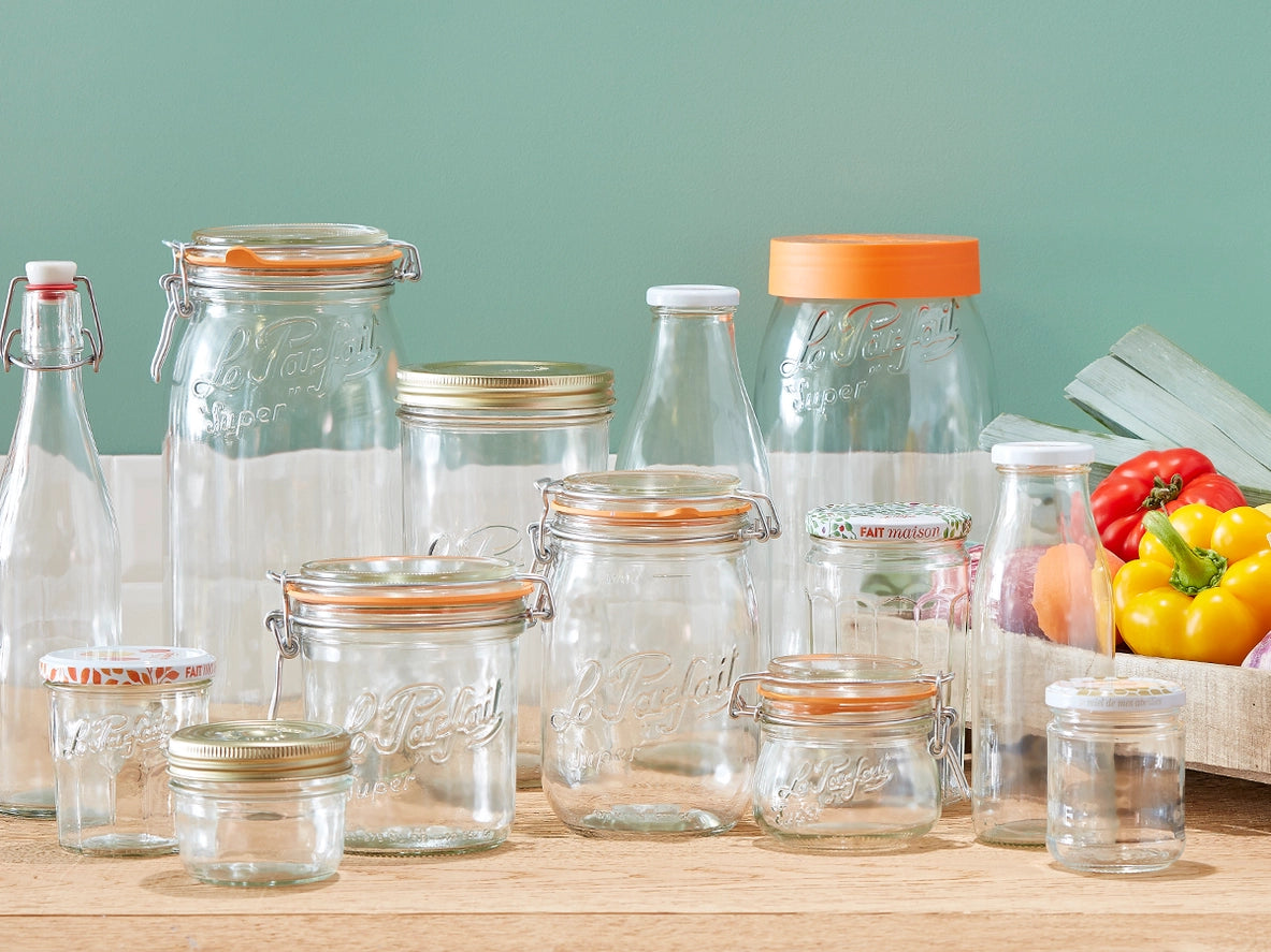 750ml Tapered French Glass Preserving Jar W Airtight Rubber