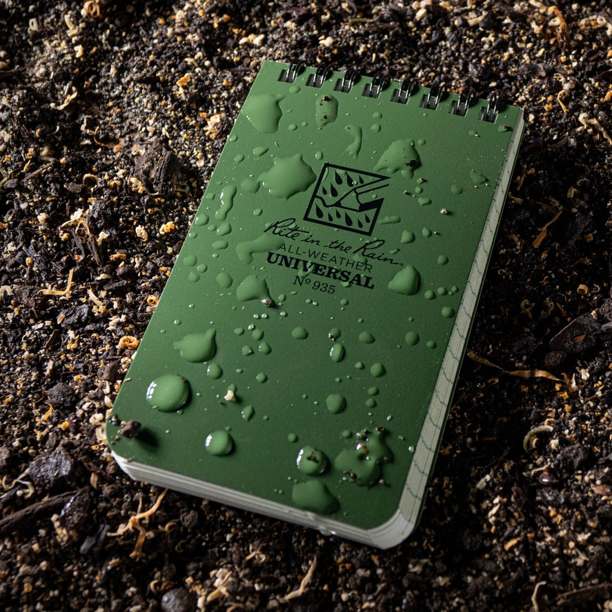 Rite in the Rain 3" X 5" Top Spiral Notebook, Green