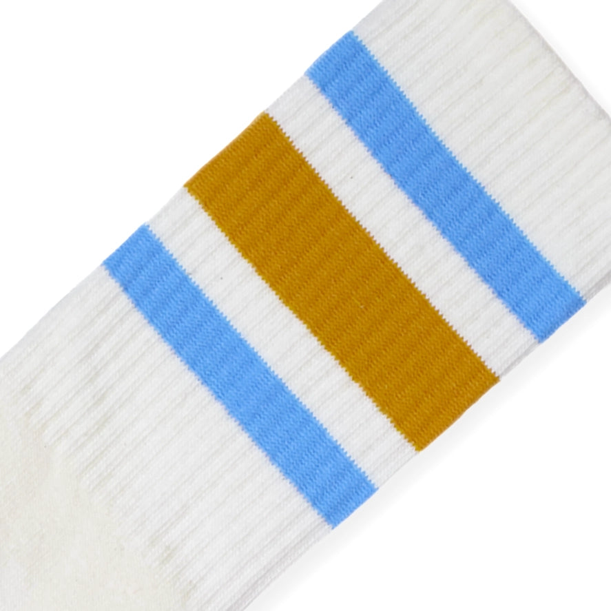 SOCCO Naturals | Columbia Blue & Brass Striped Crew