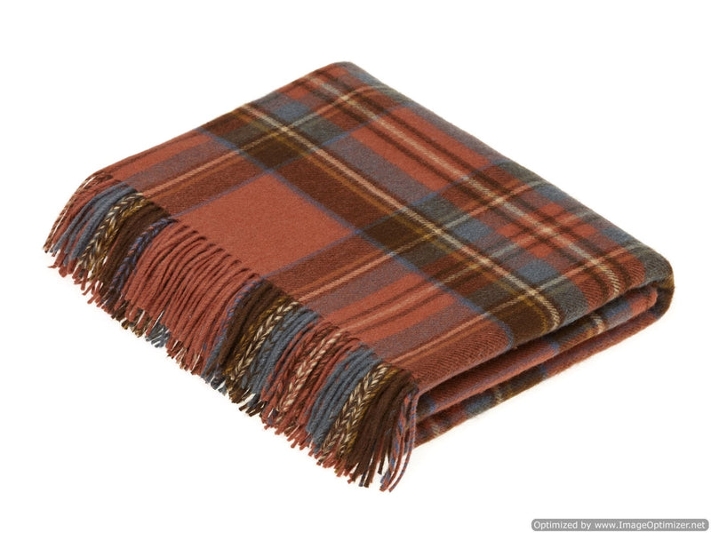 Merino Lambswool Throw | Antique Royal Stewart Tartan