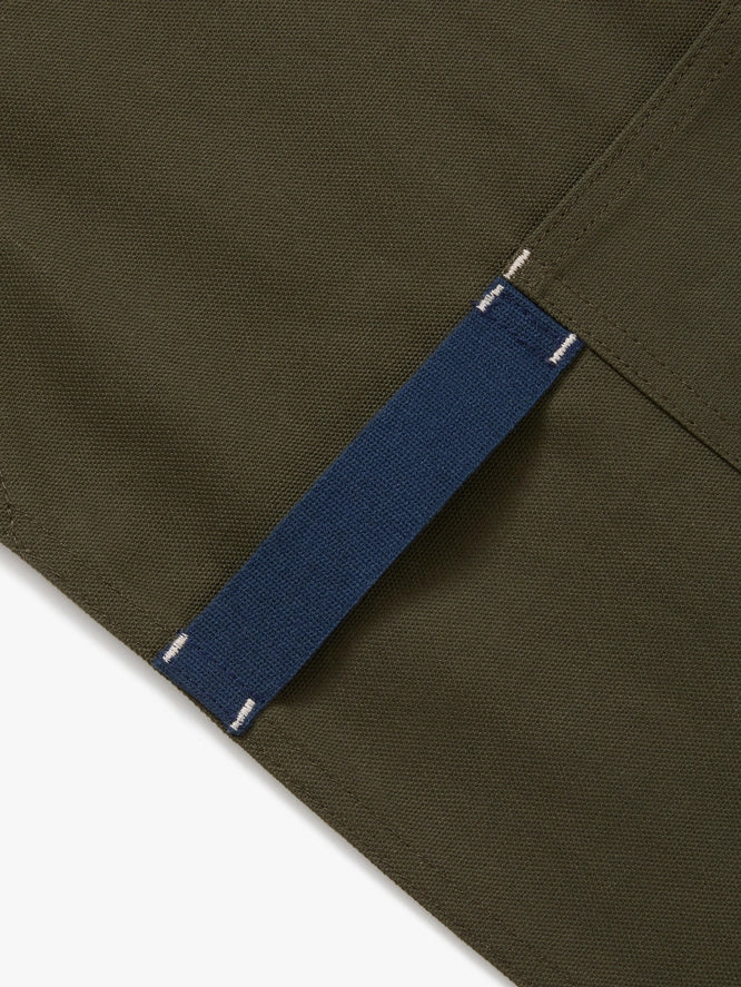 All Day Crossback Apron | Olive Green / Navy Straps
