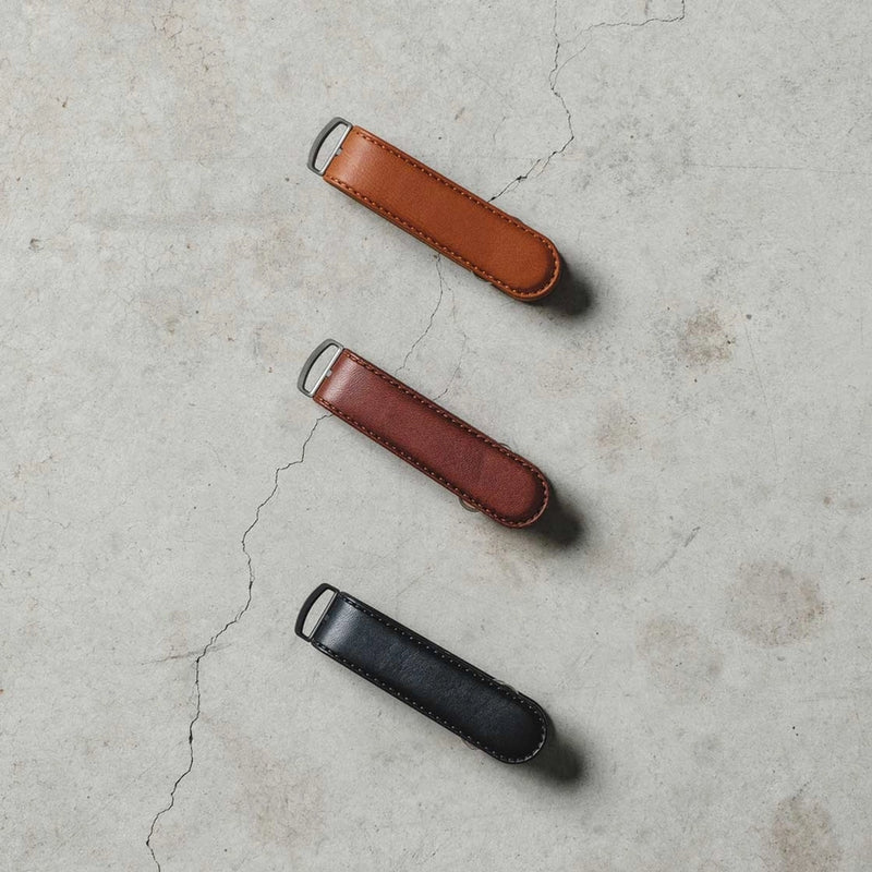 Men’s Keychain | Tan Italian Leather | Marine Grade Steel