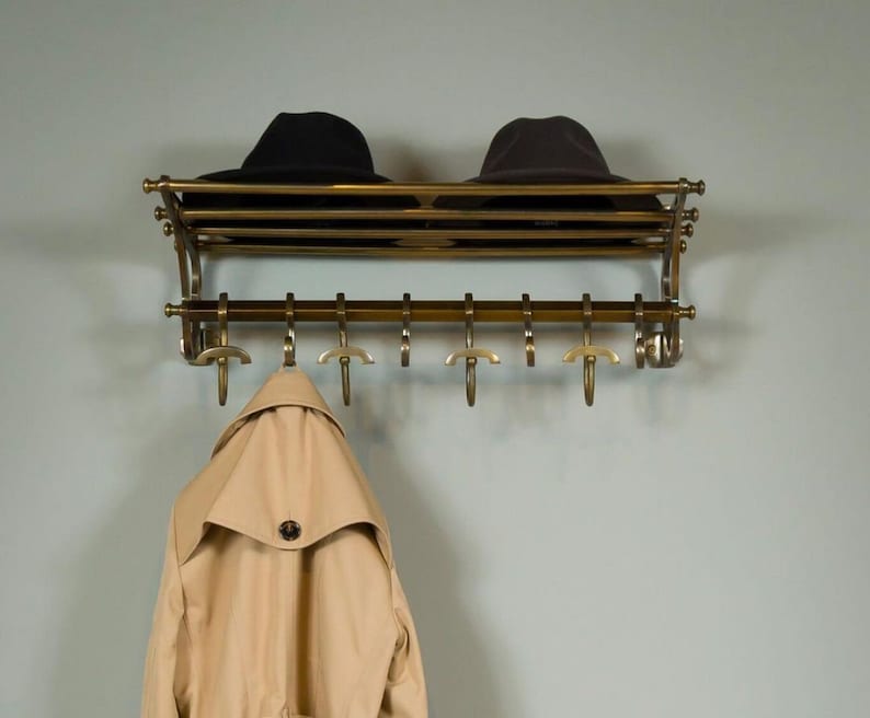 French Coatrack/Luggage Rack/Train Wall Mounted Rack