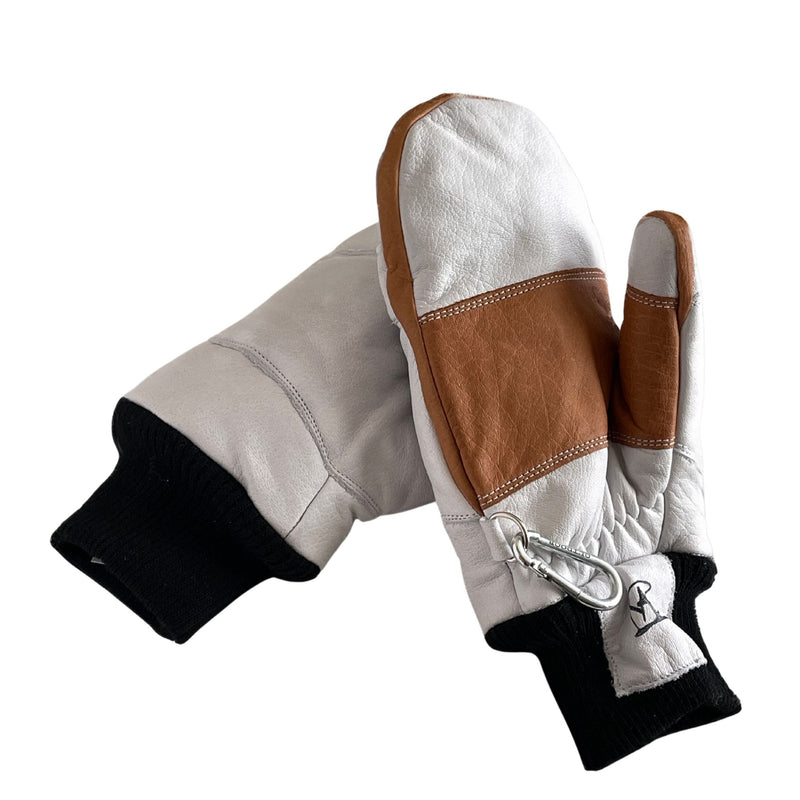 Rarely Extreme Mitten in white water buffalo leather, palm and back