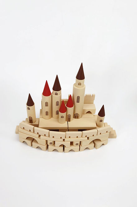 Great Kingdom Wooden Blocks | 65-Piece Set | Linden Wood