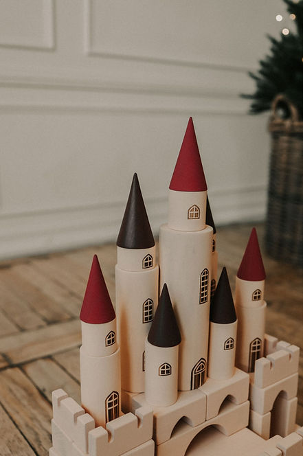 Great Kingdom Wooden Blocks | 65-Piece Set | Linden Wood