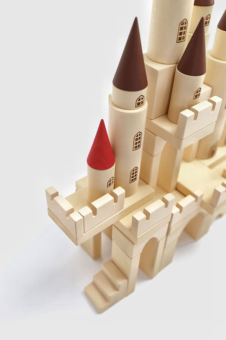 Great Kingdom Wooden Blocks | 65-Piece Set | Linden Wood