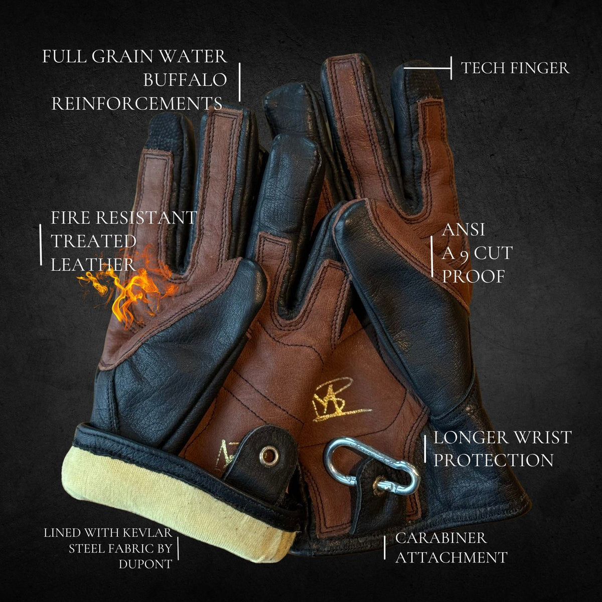 Real D8 Fire Glove product photograph showing its materials and construction