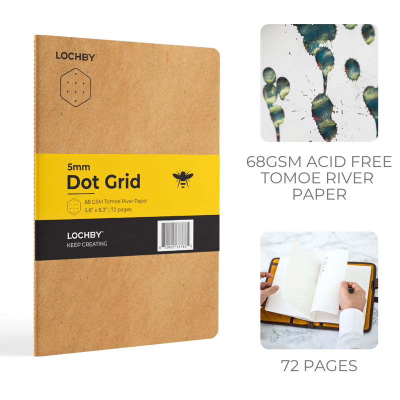 A5 Dot Grid Notebook | Tomoe River Paper | 72 Pages