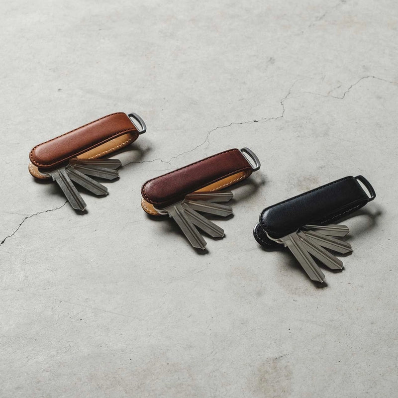 Men’s Keychain | Tan Italian Leather | Marine Grade Steel