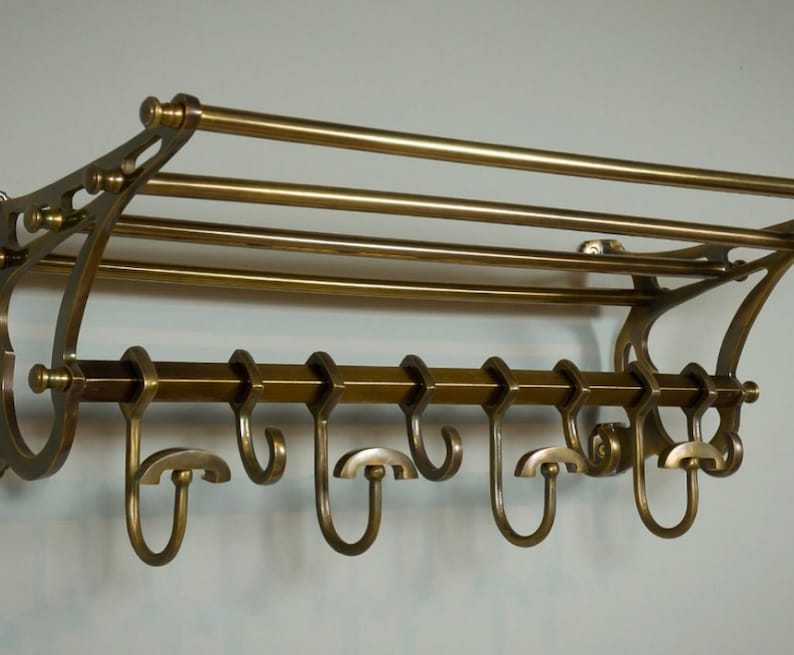 French Coatrack/Luggage Rack/Train Wall Mounted Rack