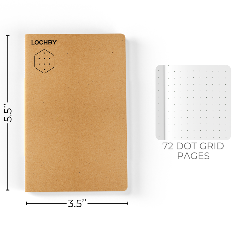 Pocket-Size Dot Grid Notebook | 3.5" x 5.5" | Tomoe River Paper