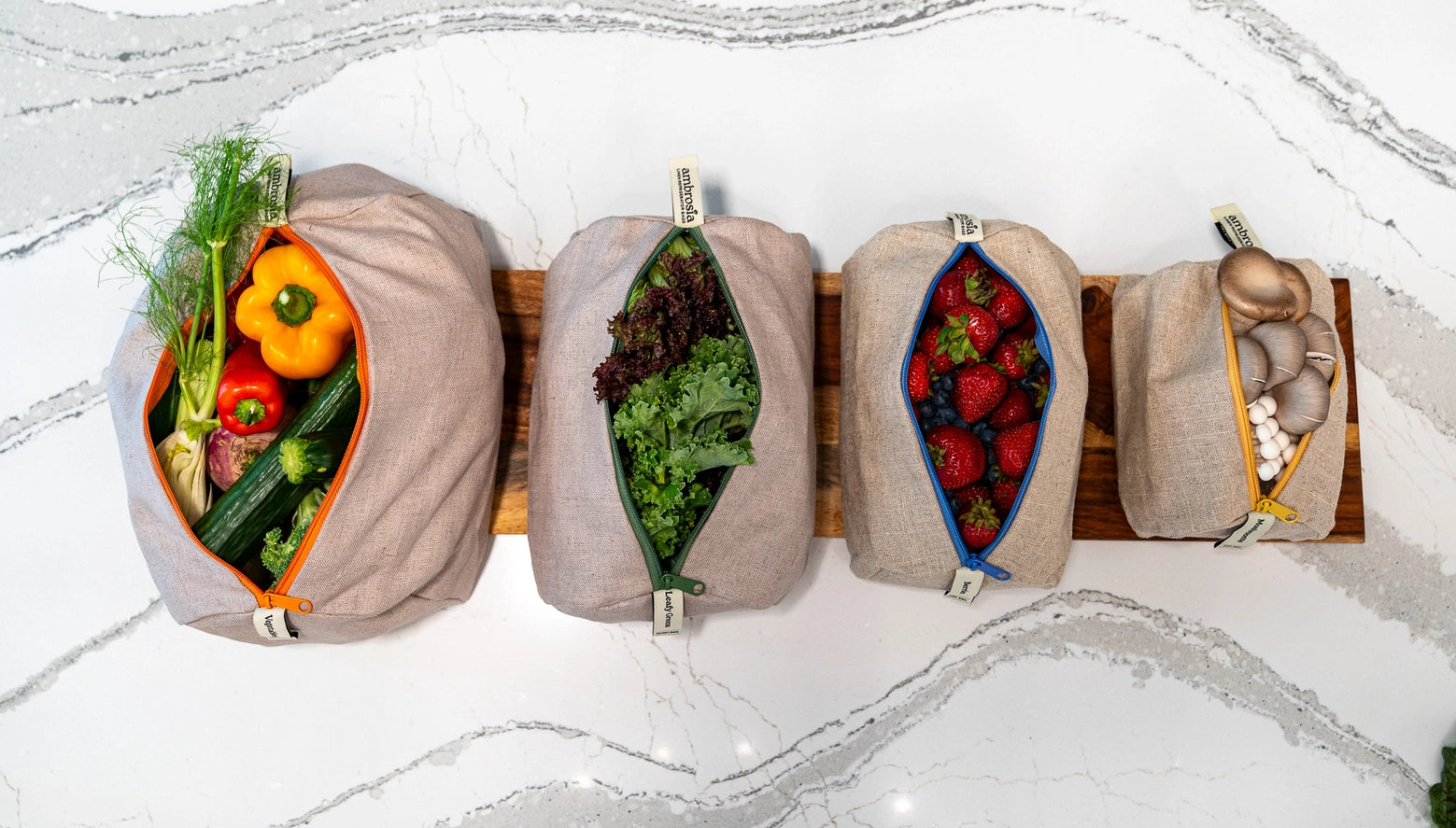 The Complete Set – Reusable Linen Produce Bags (Set of 4)