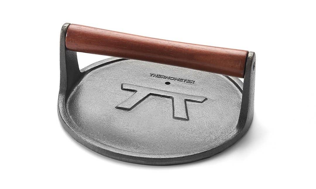 Outset Cast Iron Round Grill Press, 8" X 3.25"