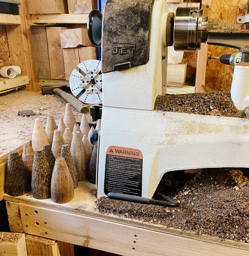 Hand-Turned Mini Woodland Forest Tree Set - Christmas Winter