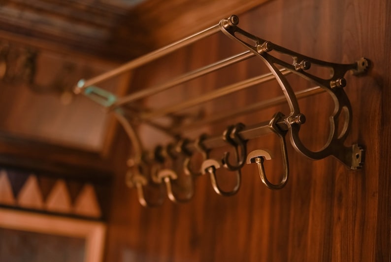 French Coatrack/Luggage Rack/Train Wall Mounted Rack