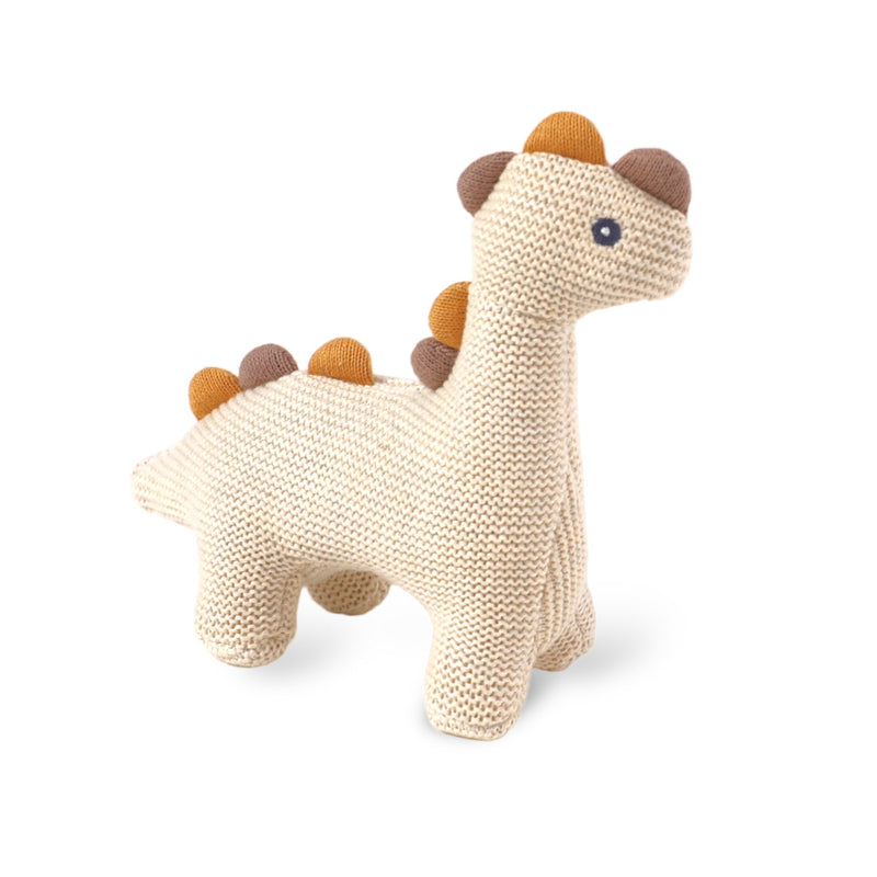 Organic Cotton Knit Stuffed Animal Baby Toy | Soft Plush Dino