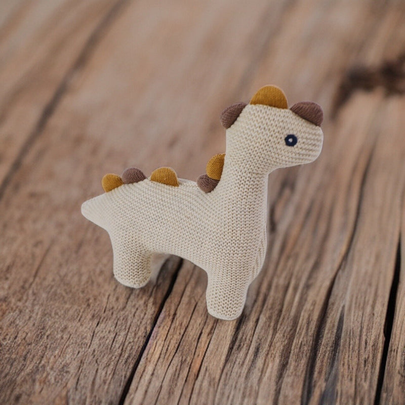 Organic Cotton Knit Stuffed Animal Baby Toy | Soft Plush Dino